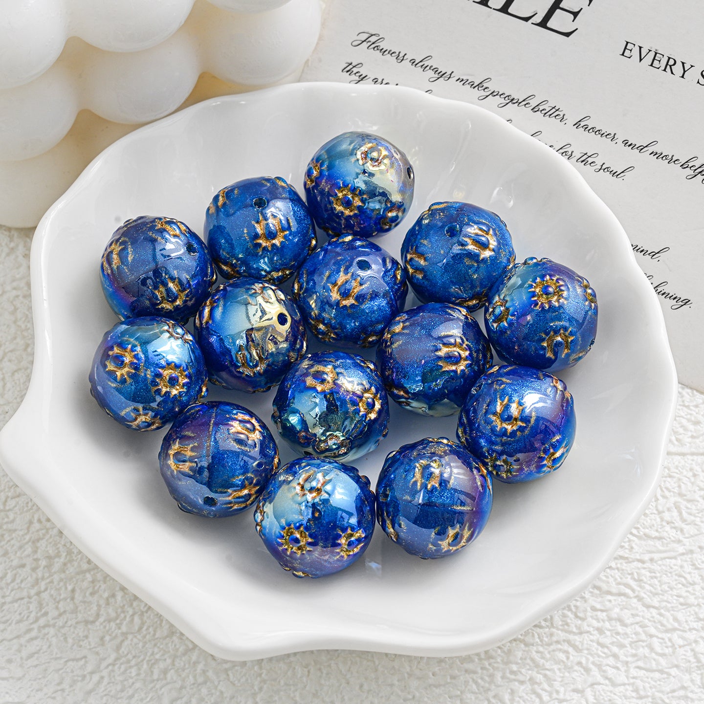 Gold leaf beads--Cathy shop