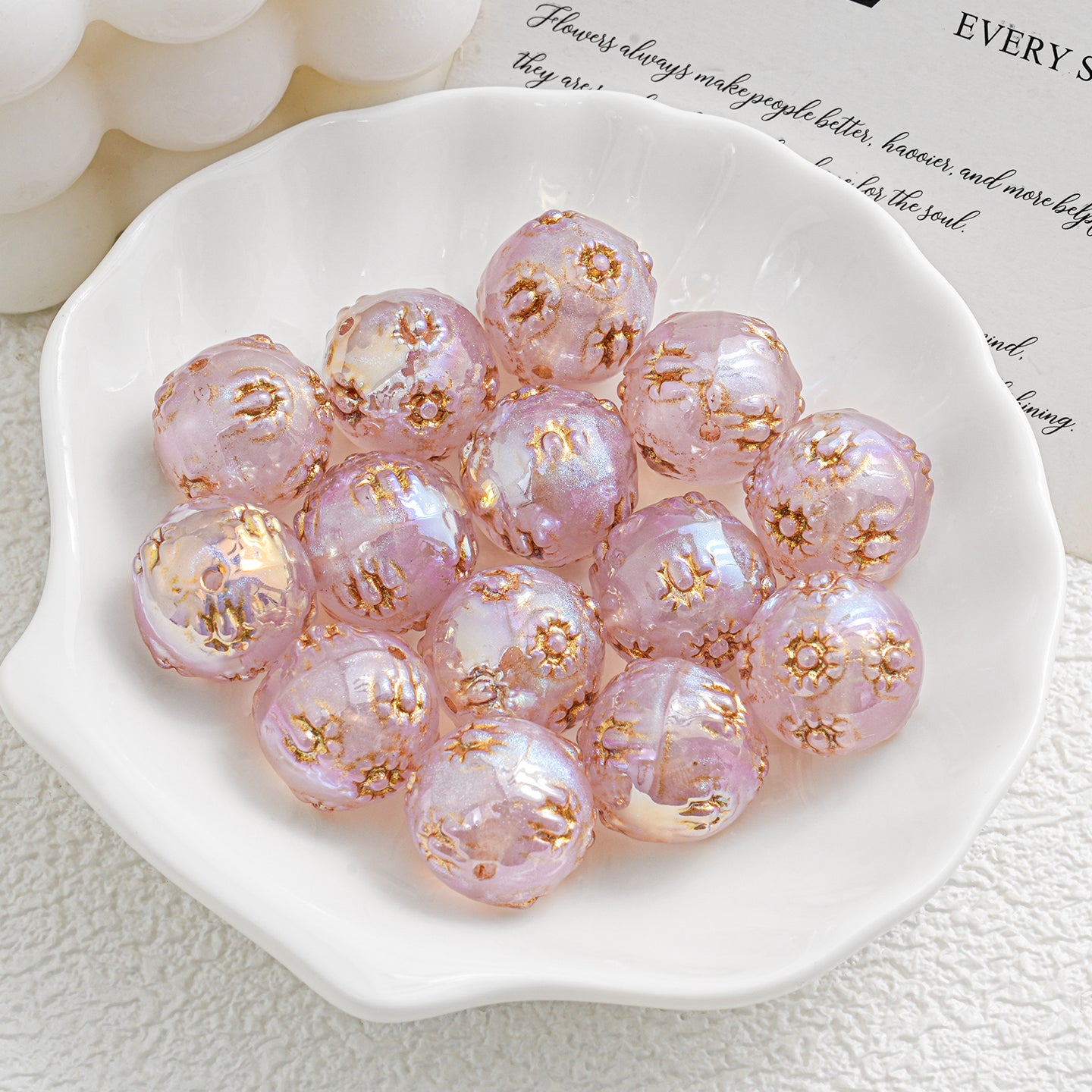 Gold leaf beads--Cathy shop